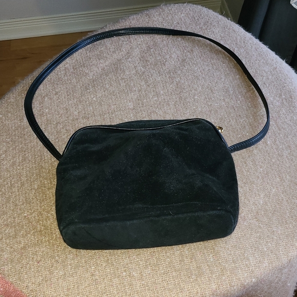 Black suede zippered purse Due Fratelli - Picture 2 of 5